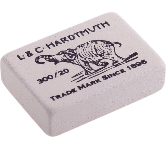 Изображение товара Ластик Koh-I-Noor Elephant 300/20, прямоугольный, натуральный каучук, 45х32х12мм, черный/белый 0300020024KDRU