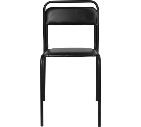 Изображение товара Стул для посетителей ОФИСМАГ черный каркас, кож.зам черный, СМ 7/7-02 К-01 530259