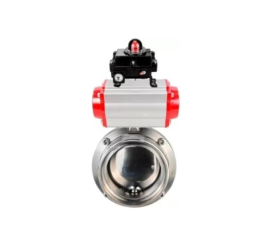 Изображение товара Затвор clamp DN.ru 304-304-Sil-2W-C-H Ду65 Ру10 пищевая нерж.сталь, пневмопривод, БКВ D050-74307