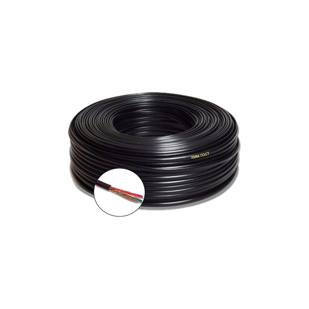 Изображение товара Микрофонный кабель БУРЕВЕСТНИК 2x0.12 мм2 5 м эгрань ГОСТ черный