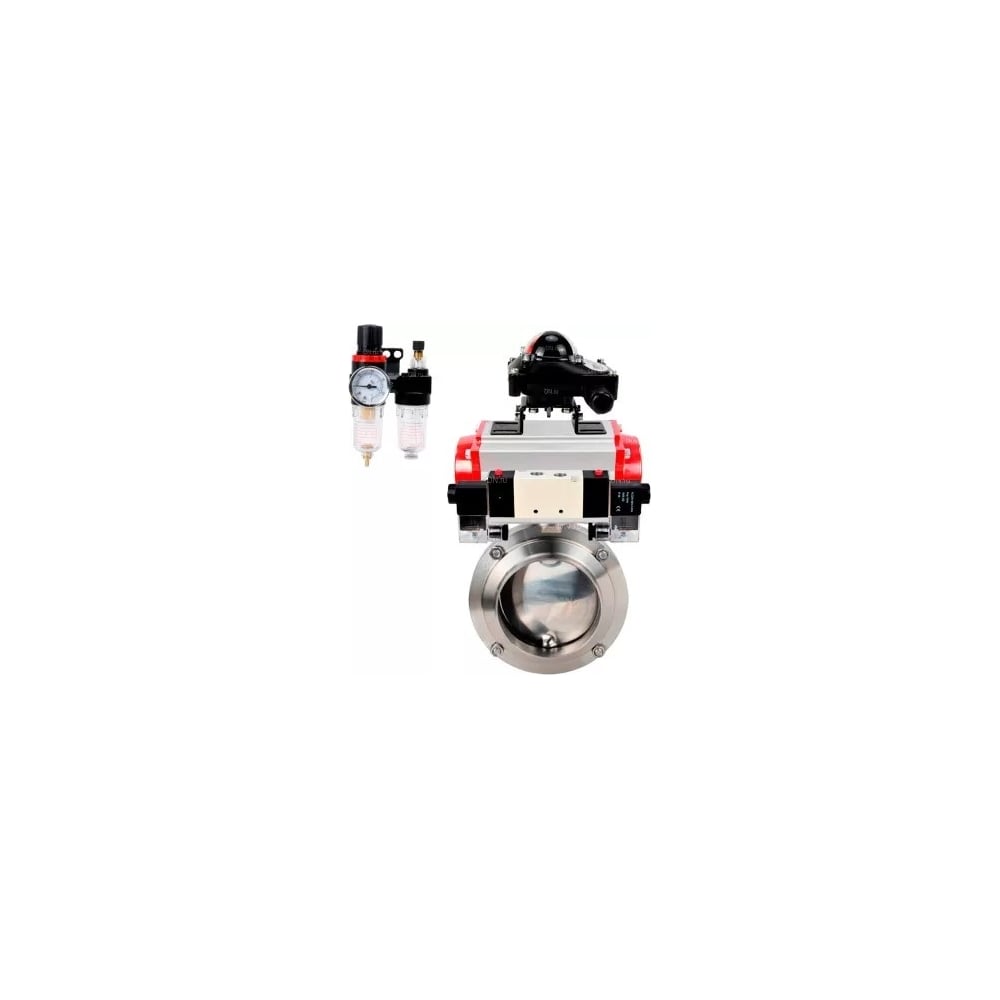 Затвор дисковый DN.ru 304-304-EPDM Ду50 Ру10, пищ.нерж.сталь, пневмопривод, пн.распр, БКВ, БПВ D050-75458