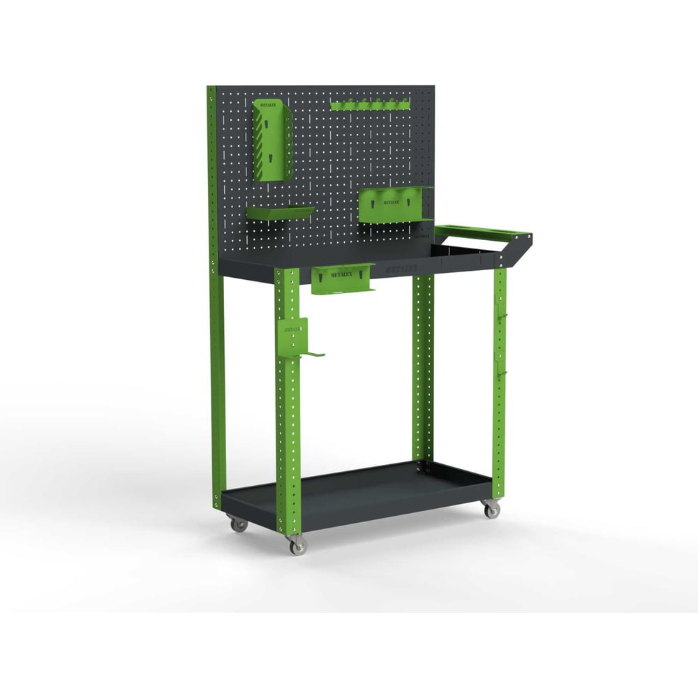 Изображение товара Тележка инструментальная ООО Металекс тип 4 700x450x800 2 полки оранжево-черная