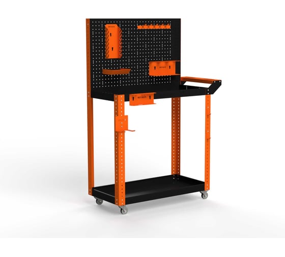 Изображение товара Тележка инструментальная ООО Металекс Тип 4 900x450x800 2-е полки (оранжево-черный) / 118240