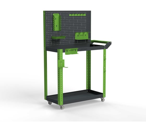 Изображение товара Тележка инструментальная ООО Металекс Тип 4 900x450x800 2-е полки (серо-зеленый) / 118232