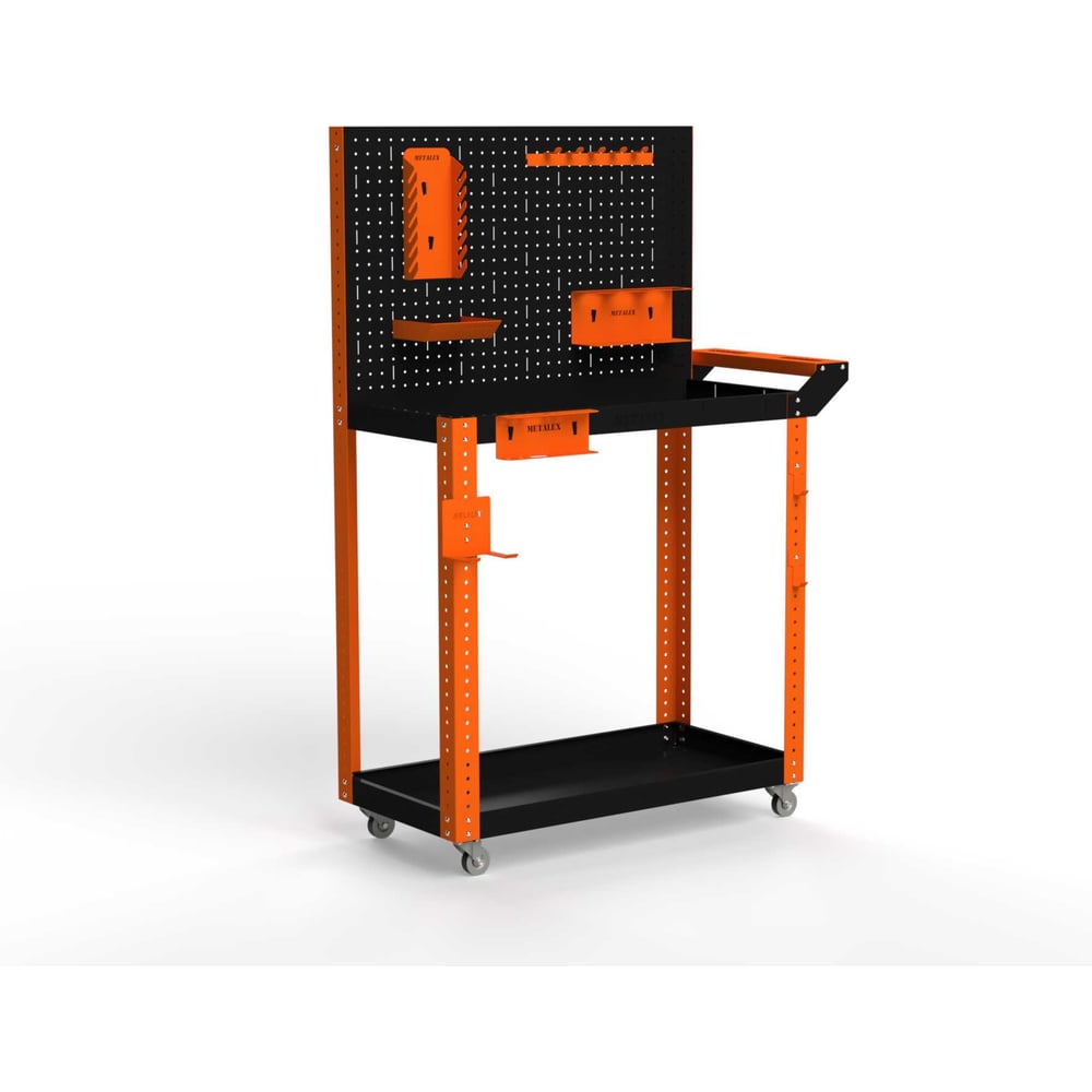 Изображение товара Инструментальная тележка ООО Металекс Тип 4 800x350x800 с 2 полками серого цвета