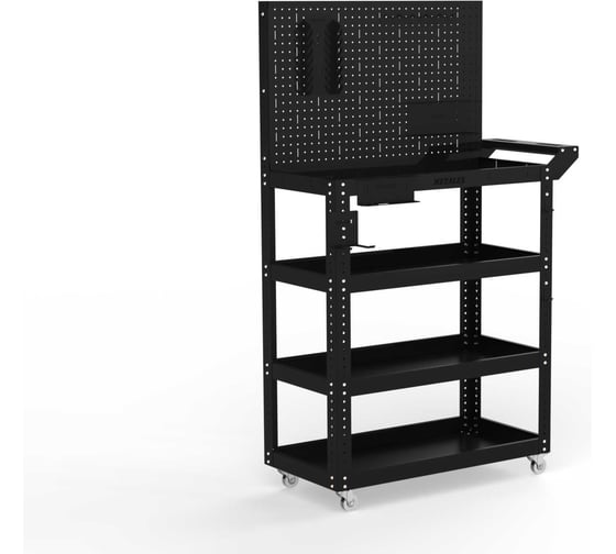 Изображение товара Тележка инструментальная ООО Металекс Тип 4 700x400x950 4 полки (черный) / 118331