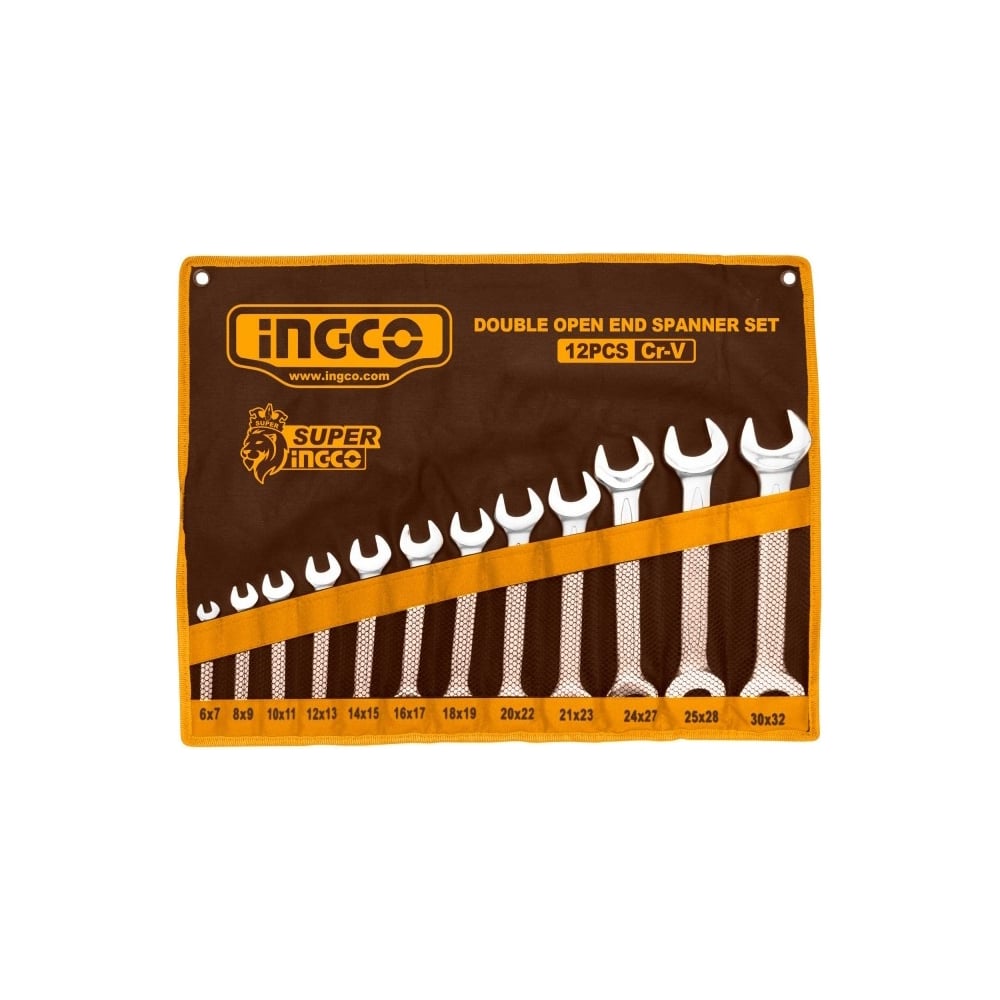 Изображение товара Набор рожковых ключей INGCO 6-32 мм. 12 шт. INDUSTRIAL HKSPA2142