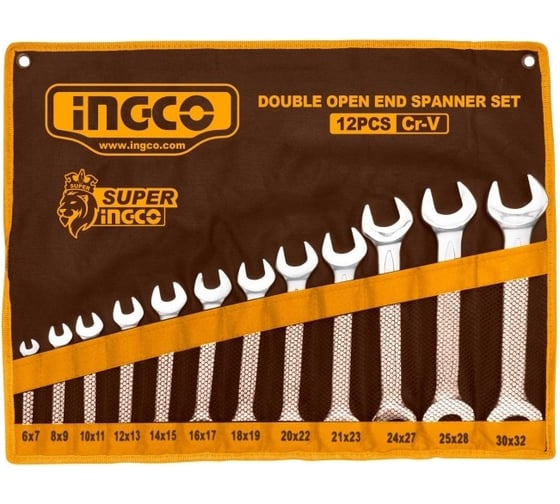 Изображение товара Набор рожковых ключей INGCO 6-32 мм. 12 шт. INDUSTRIAL HKSPA2142