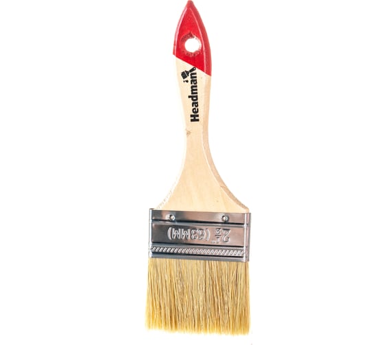 Изображение товара Кисть HEADMAN малярная плоская "Стандарт" натуральная щетина 2,5 д. 63 мм 682-012