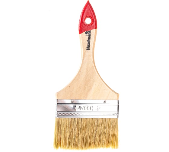 Изображение товара Кисть HEADMAN малярная плоская "Стандарт" натуральная щетина 4 д. 100 мм 682-014