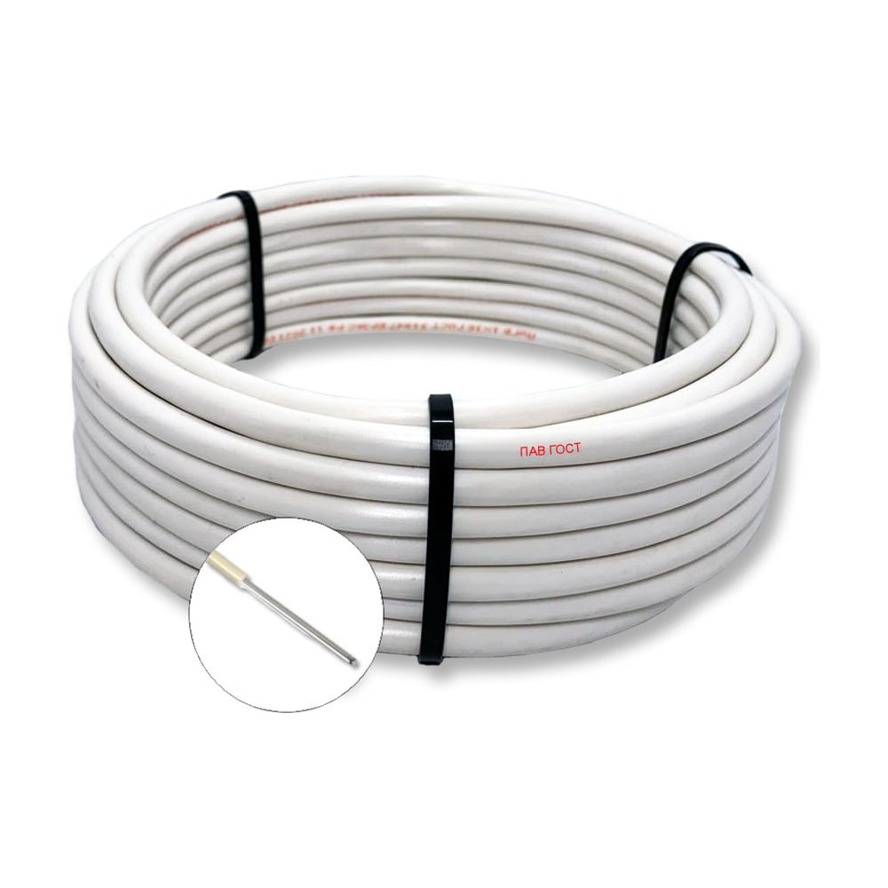 Изображение товара Провод установочный БУРЕВЕСТНИК пав 1x6 мм2 белый, 10м BOZ251813L10