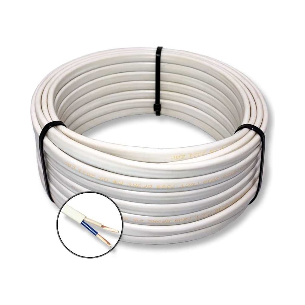 Изображение товара Бытовой электрошнур БУРЕВЕСТНИК 3x1 мм2 5 м шввп белый