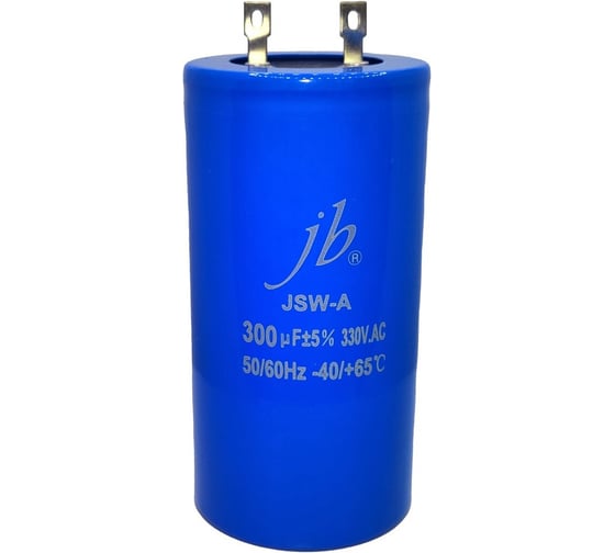 Изображение товара Конденсатор пусковой, JB Capacitors , 300мкФ, 330В, 50x100, JSW-A (CD60) (клеммы), JSWR1301J00005001000A-402