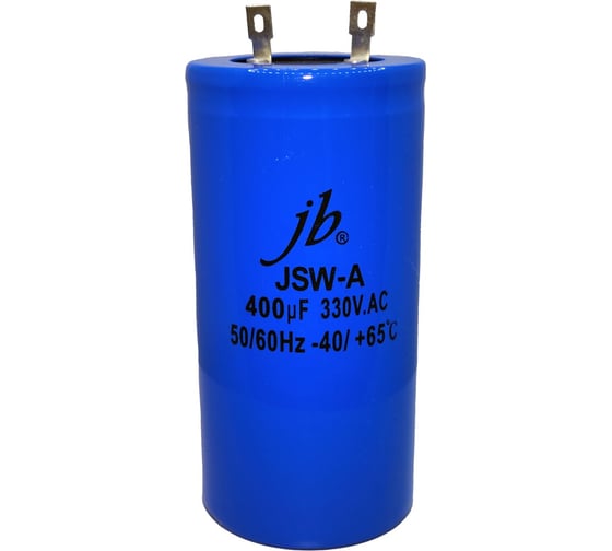 Изображение товара Конденсатор пусковой, JB Capacitors , 400мкФ, 330В, 50x100, JSW-A (CD60) (клеммы), JSWR1401J00005001000A-404
