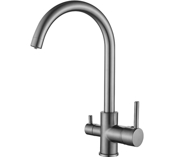 Изображение товара Смеситель для кухни с подключением фильтра BELZ латунь, оружейная сталь B76801-3