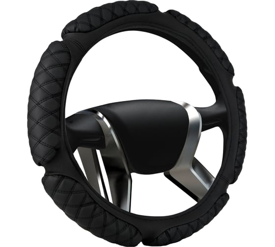 Изображение товара Оплетка на руль AZARD GROUP X-SPONGE экокожа перфорированная со стеганными вставками, M /черный OPLA2401