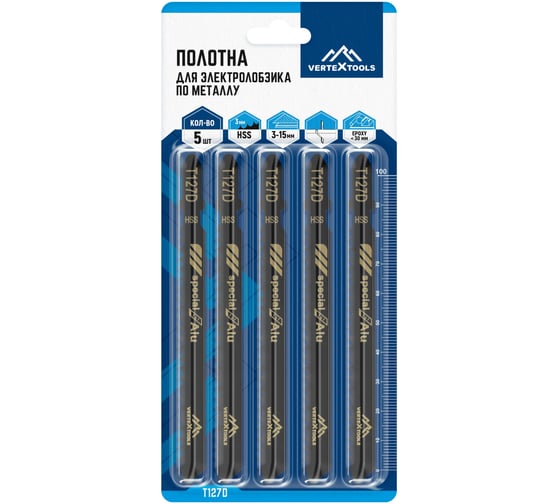 Изображение товара Полотно 5 шт для электролобзика vertextools T127D