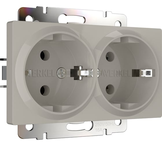 Изображение товара Розетка двойная с заземлением Werkel W1272004 (дымчатый) a069774