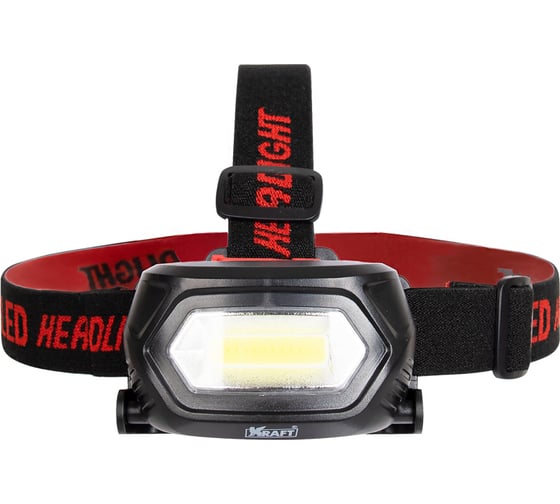 Изображение товара Налобный светодиодный аккумуляторный фонарь KRAFT 3W KT 835903