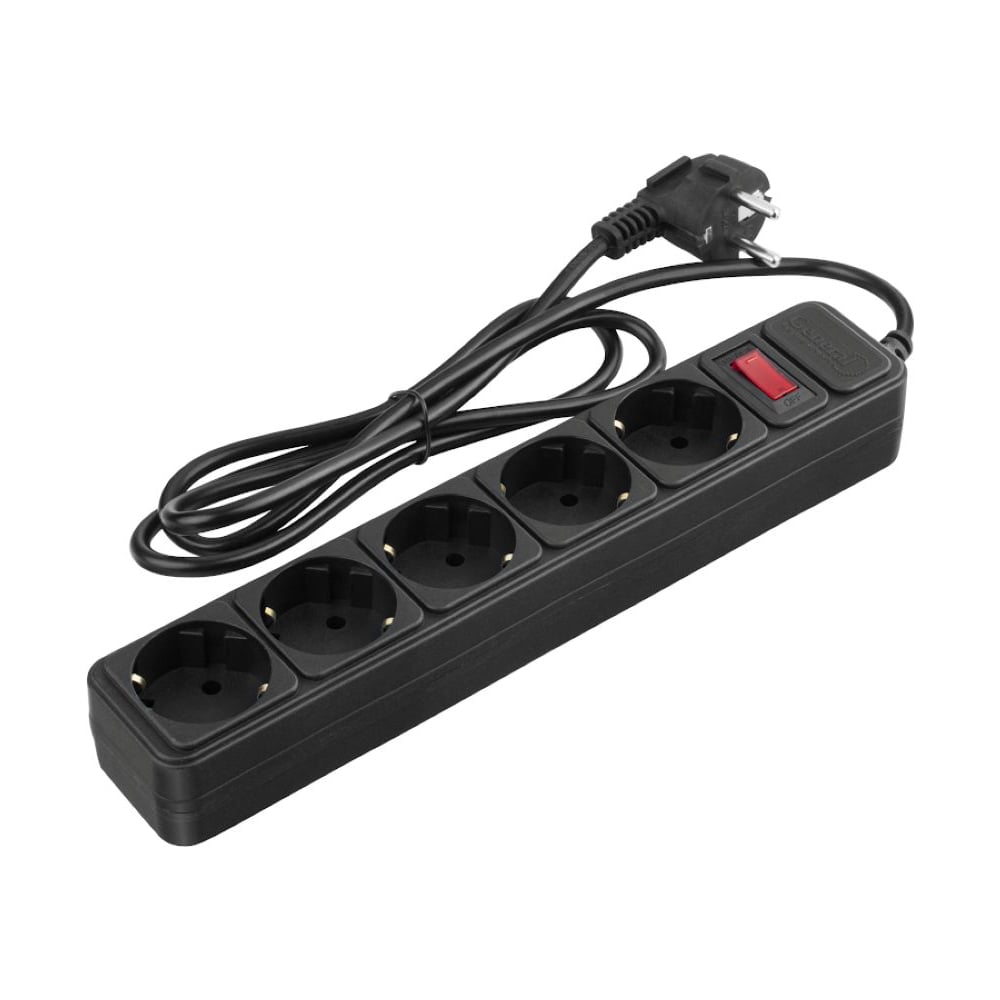 Изображение товара Сетевой фильтр General Lighting Systems, GPS-5-10-3x075-1000-B с выключателем 10метров 5розеток с/з 10А черный 471019 Изображение товара Сетевой фильтр General Lighting Systems, GPS-5-10-3x075-1000-B с выключателем 10метров 5розеток с/з 10А черный 471019