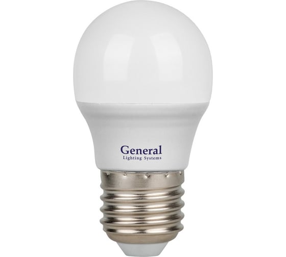 Изображение товара Светодиодная лампа General Lighting Systems General G45 шар 20Вт 1270Лм 6500К Е27 170-260В 4шт 662357