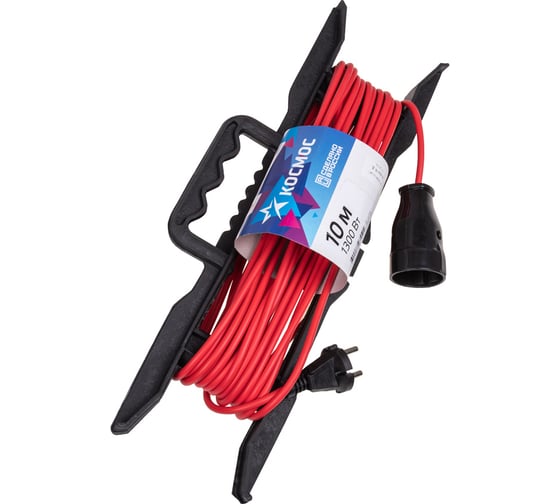 Изображение товара Удлинитель КОСМОС (рамка) 6А 1 гнездо ПВС 2х0,75 (10м) УХ10 YPKsm10m-1g(6A)