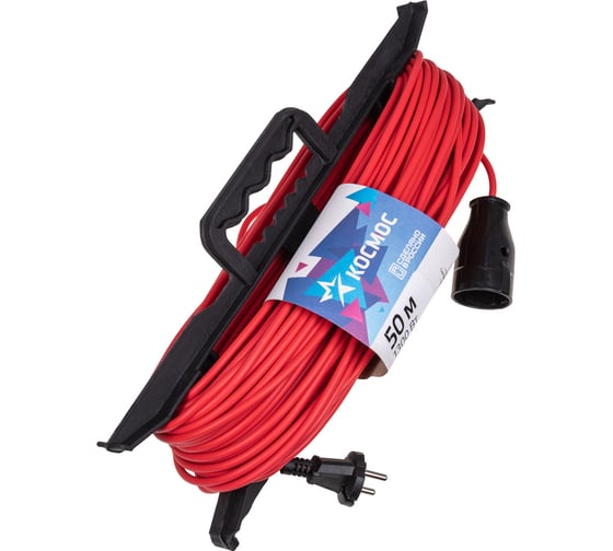 Изображение товара Удлинитель КОСМОС (рамка) 6А 1 гнездо ПВС 2х0,75 (50м) УХ10 YPKsm50m-1g(6A)