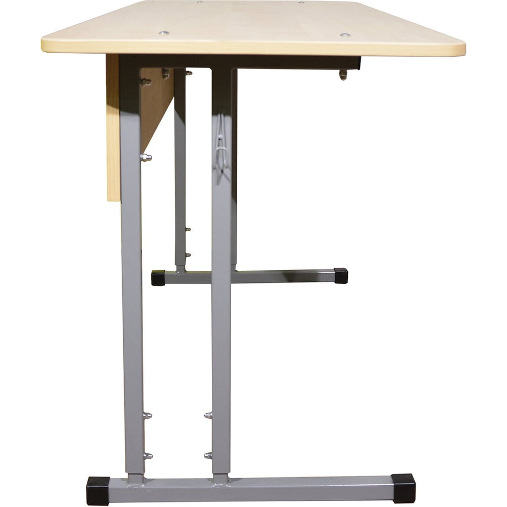 Изображение товара Стол-парта 2-местный ОФИСМАГ регулируемый Умник, 1200x500x640-760 мм, рост 4-6, серый каркас, ЛДСП клён 532725