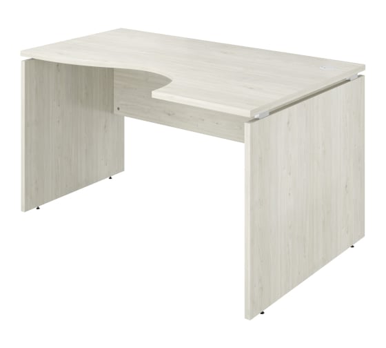 Изображение товара Стол Монолит Дублин криволинейный правый (1400x900x750) Скандинавское дерево белое38 ДБ07.38