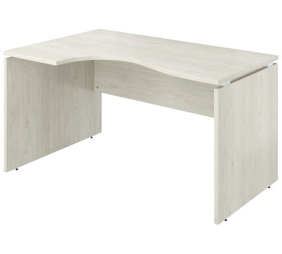 Изображение товара Стол Монолит Дублин криволинейный левый (1400x900x750) Скандинавское дерево белое38 ДБ05.38