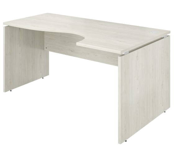 Изображение товара Стол Монолит Дублин криволинейный правый (1600x900x750) Скандинавское дерево белое38 ДБ08.38