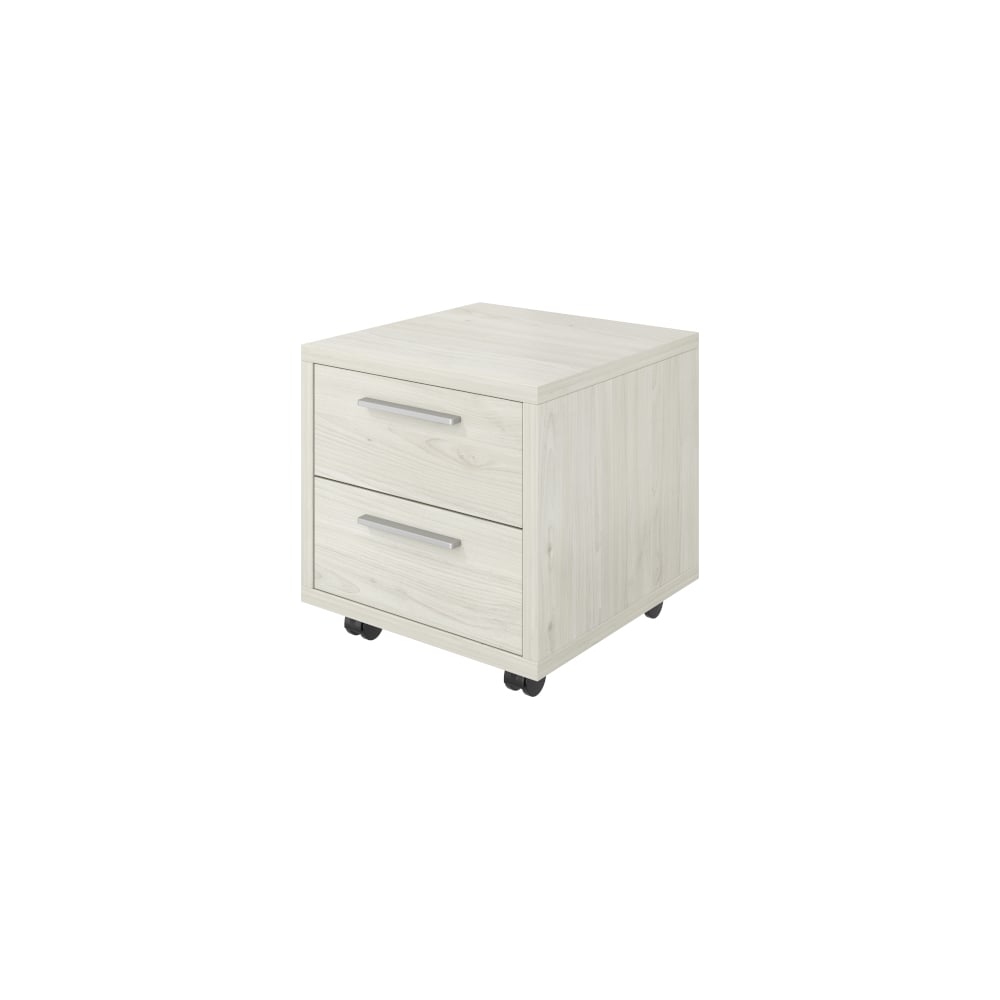 Изображение товара Тумба Монолит Дублин выкатная (2 ящика) (450x450x456) (ДБ16_1+ДБ16_2) Скандинавское дерево белое38 ДБ16.С38