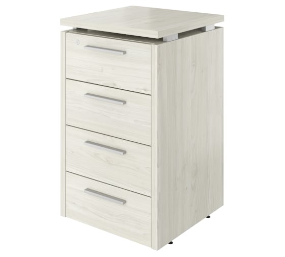Изображение товара Тумба Монолит Дублин приставная (4 ящика с замком) (450x450x750) (ДБ13_1+ДБ13_2+ДБ14) Скандинавское дерево белое38 С ДБ44.С38