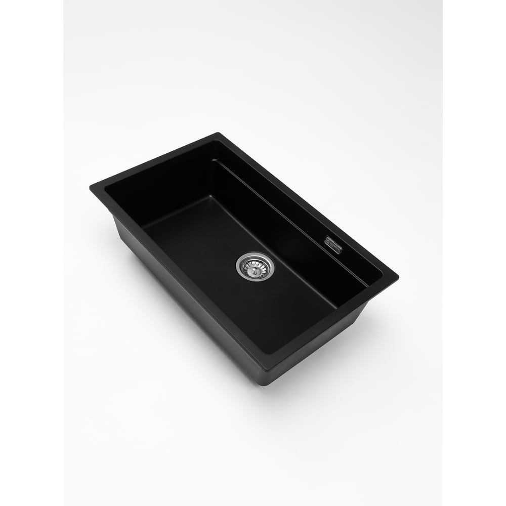 Изображение товара Кварцевая кухонная мойка Grandex AQUA COMFORT 73U BLACK METALIC 500305