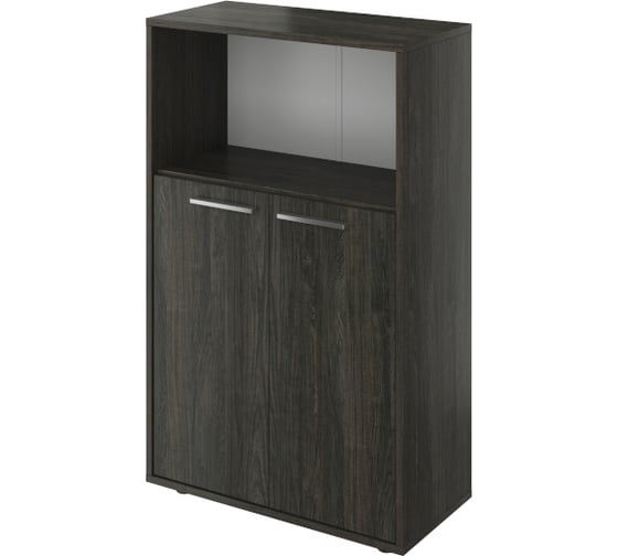 Изображение товара Шкаф Монолит Канцлер никзий 1 откр. полка (700x338x1135) (КЦ13+КЦ17_2) Дерево карбон12 КЦ37.12