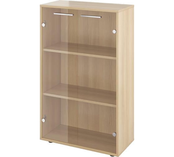 Изображение товара Шкаф Монолит Канцлер никзий со стеклом (700x338x1135) (КЦ13+КЦ40_2+ДБ48_2) Акация лорка31 КЦ36.31