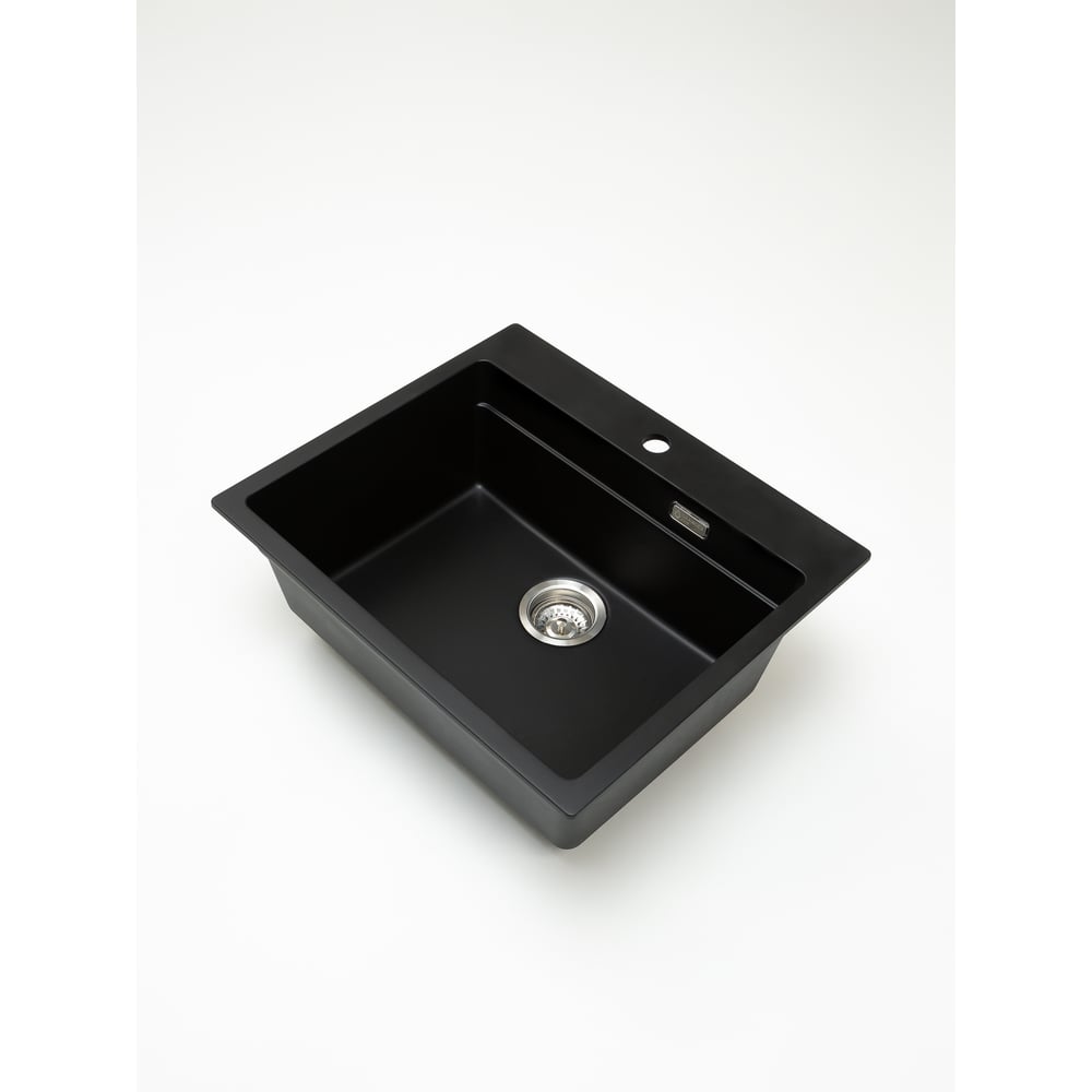 Изображение товара Кварцевая кухонная мойка Grandex AQUA COMFORT 60F CARBON черная прямоугольная