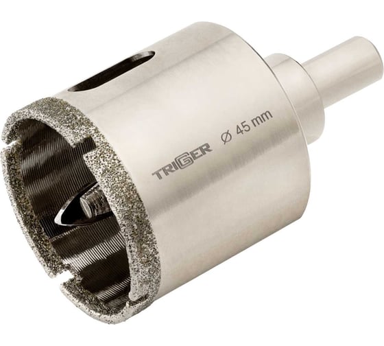 Изображение товара Коронка алмазная с центрирующим сверлом по керамике и керамограниту (45х70 мм) ТРИГГЕР 78045 тов-202716