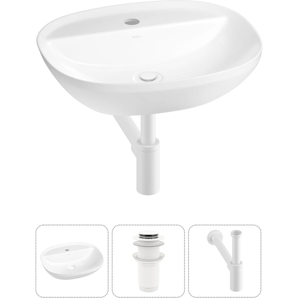 Изображение товара Накладная раковина фарфор Wellsee Cute Twin R 50x42 см белая глянцевая