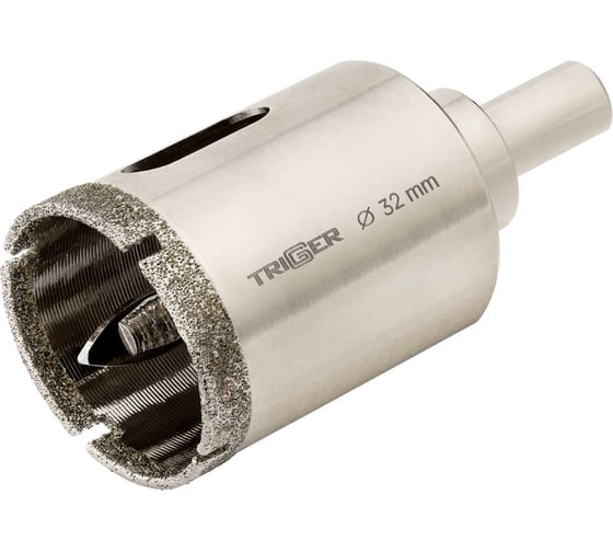 Изображение товара Коронка алмазная с центрирующим сверлом по керамике и керамограниту (32х70 мм) ТРИГГЕР 78032 тов-202713