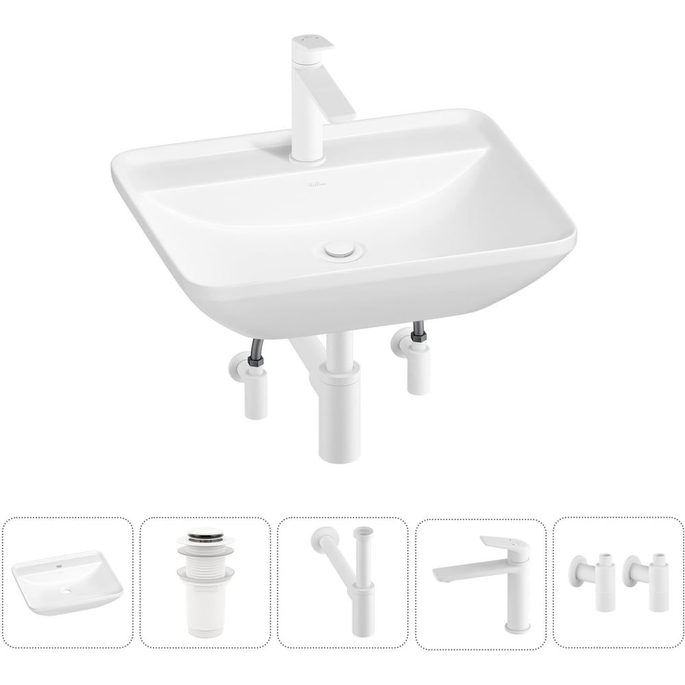 Изображение товара Набор Wellsee 5 в 1 Cute Twin S накладная раковина 55x42 см 20213385R