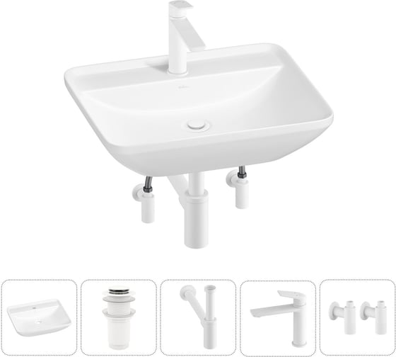 Изображение товара Набор Wellsee 5 в 1 Cute Twin S накладная раковина 55x42 см 20213385R