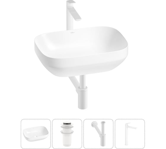 Изображение товара Набор Wellsee 4 в 1 Air Gap S накладная раковина 50x35 см 20212416R