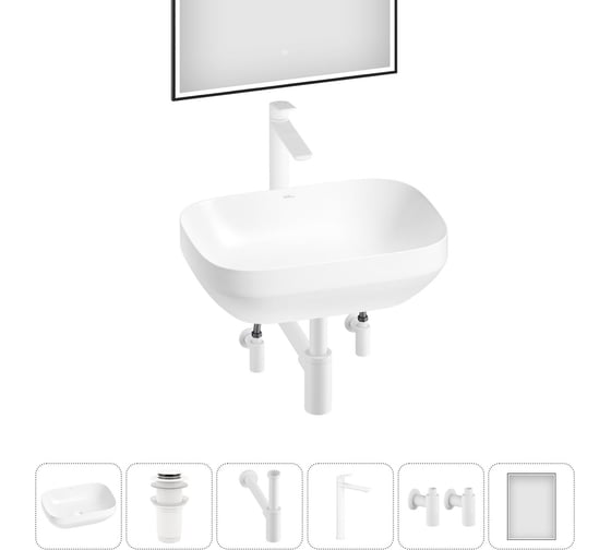 Изображение товара Набор Wellsee 6 в 1 Air Gap S накладная раковина 50x35 см 20218874R