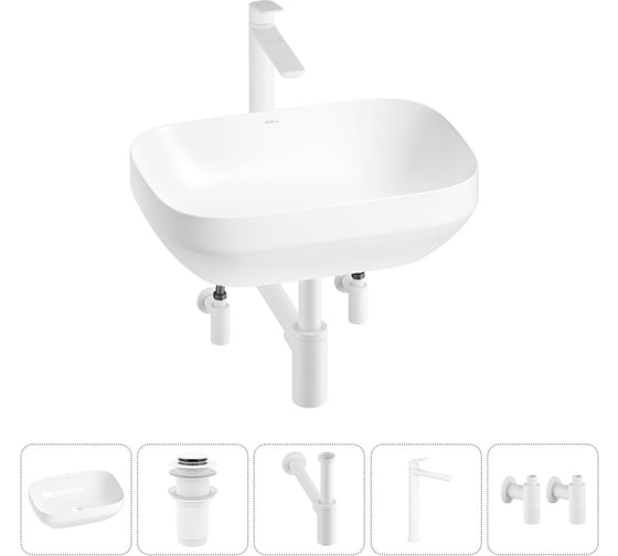 Изображение товара Набор Wellsee 5 в 1 Air Gap S накладная раковина 50x35 см 20212420R
