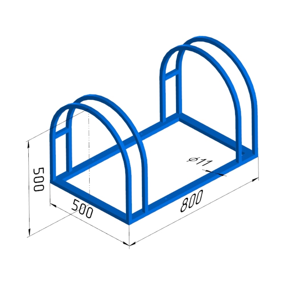 Изображение товара Велопарковка Parallax синяя для велосипедов 800x500x500 мм
