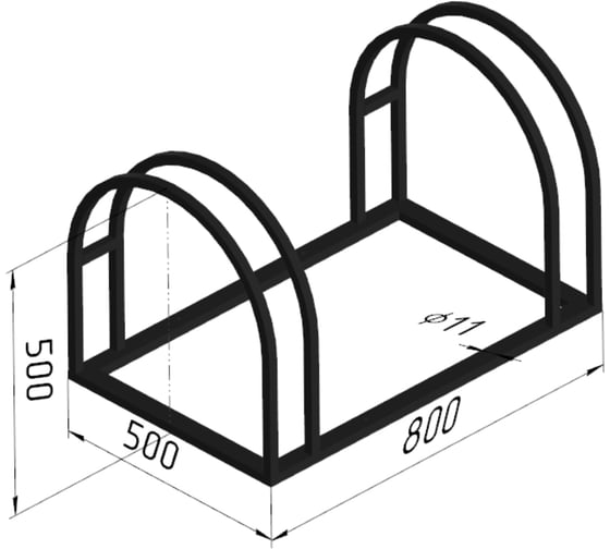 Изображение товара Велопарковка Parallax Параллакс, для велосипеда, 800x500x500, черный 608BX500800500-VEL
