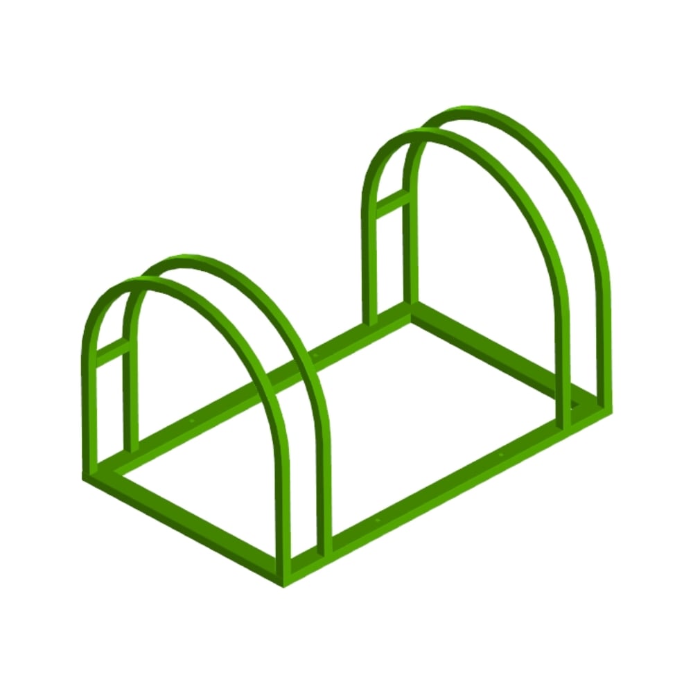 Изображение товара Велопарковка Parallax зеленая 800x500x500 металл для велосипеда