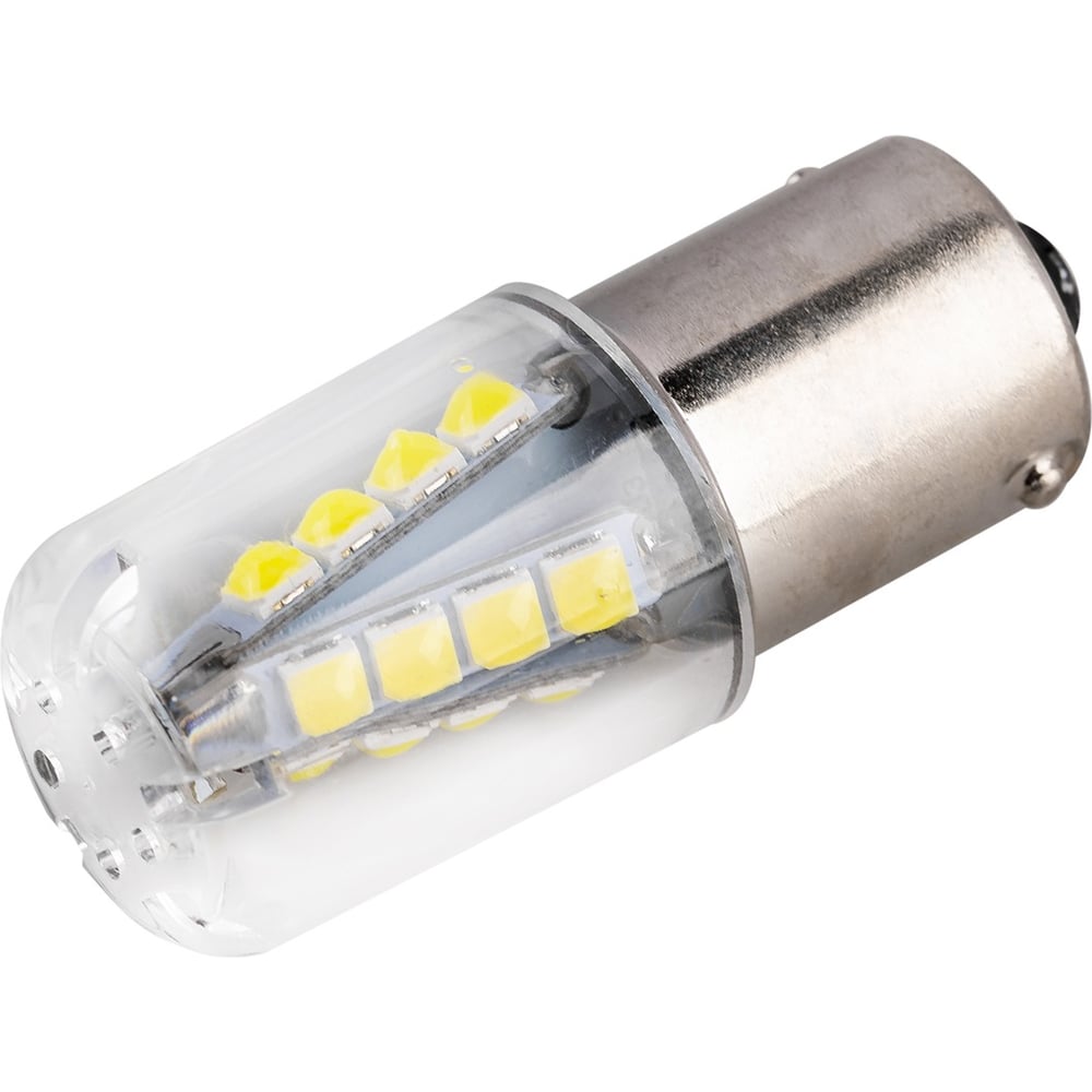 Изображение товара Автолампа диод SKYWAY S25 (P21W) 12/24V 16 SMD BA15s 1-конт., белая, 2 шт., противотуманки/поворот/задний ход/стоп S08202085/K