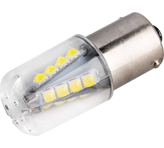 Изображение товара Автолампа диод SKYWAY S25 (P21W) 12/24V 16 SMD BA15s 1-конт., белая, 2 шт., противотуманки/поворот/задний ход/стоп S08202085/K